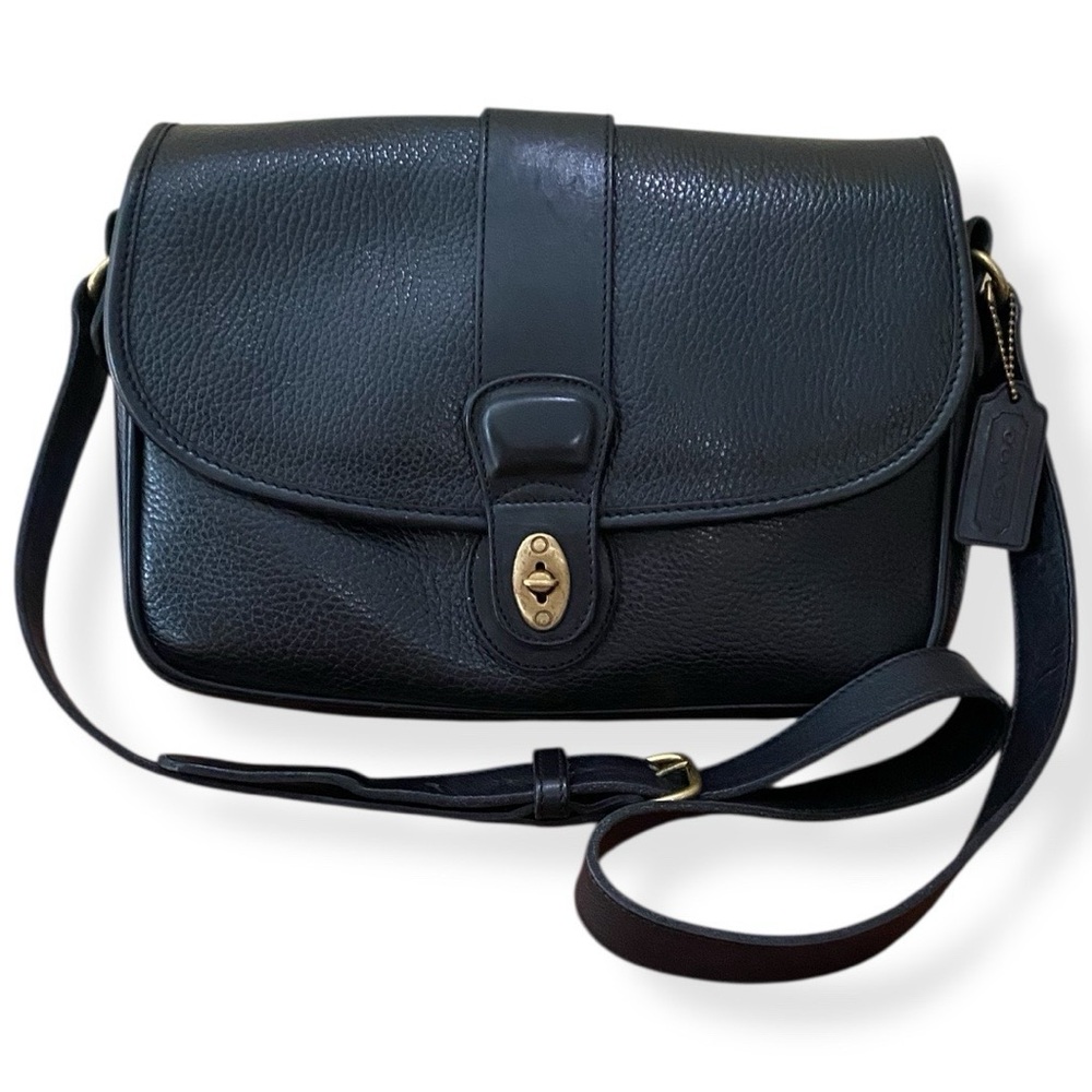 Coach Vintage Glenwood Pebbled Leather Shoulder Crossbody Bag Black 4225